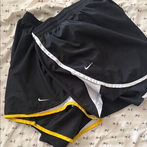 Two Pair Nike Black Shorts with Yellow and White Trim